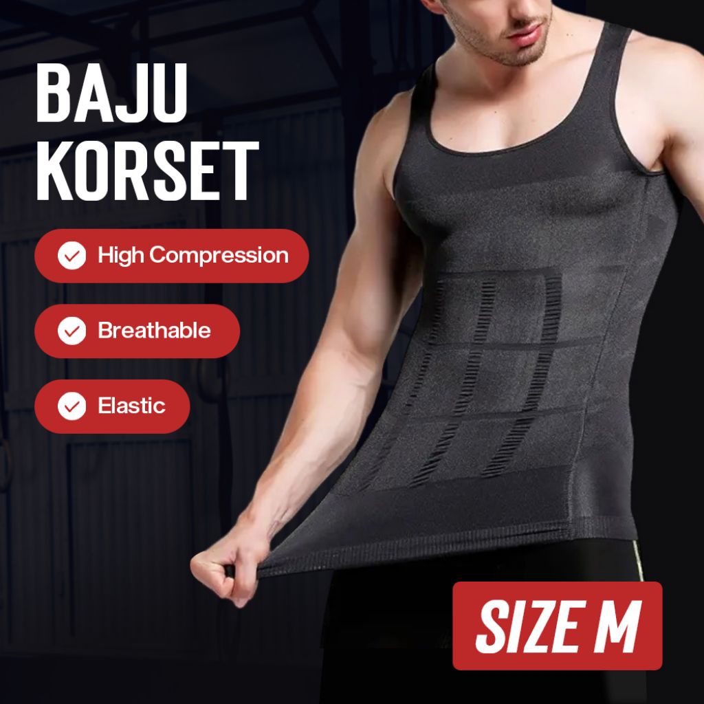 CXZD Baju Singlet T-Shirt Korset Pembentuk Tubuh Body Shaper M - YB-76