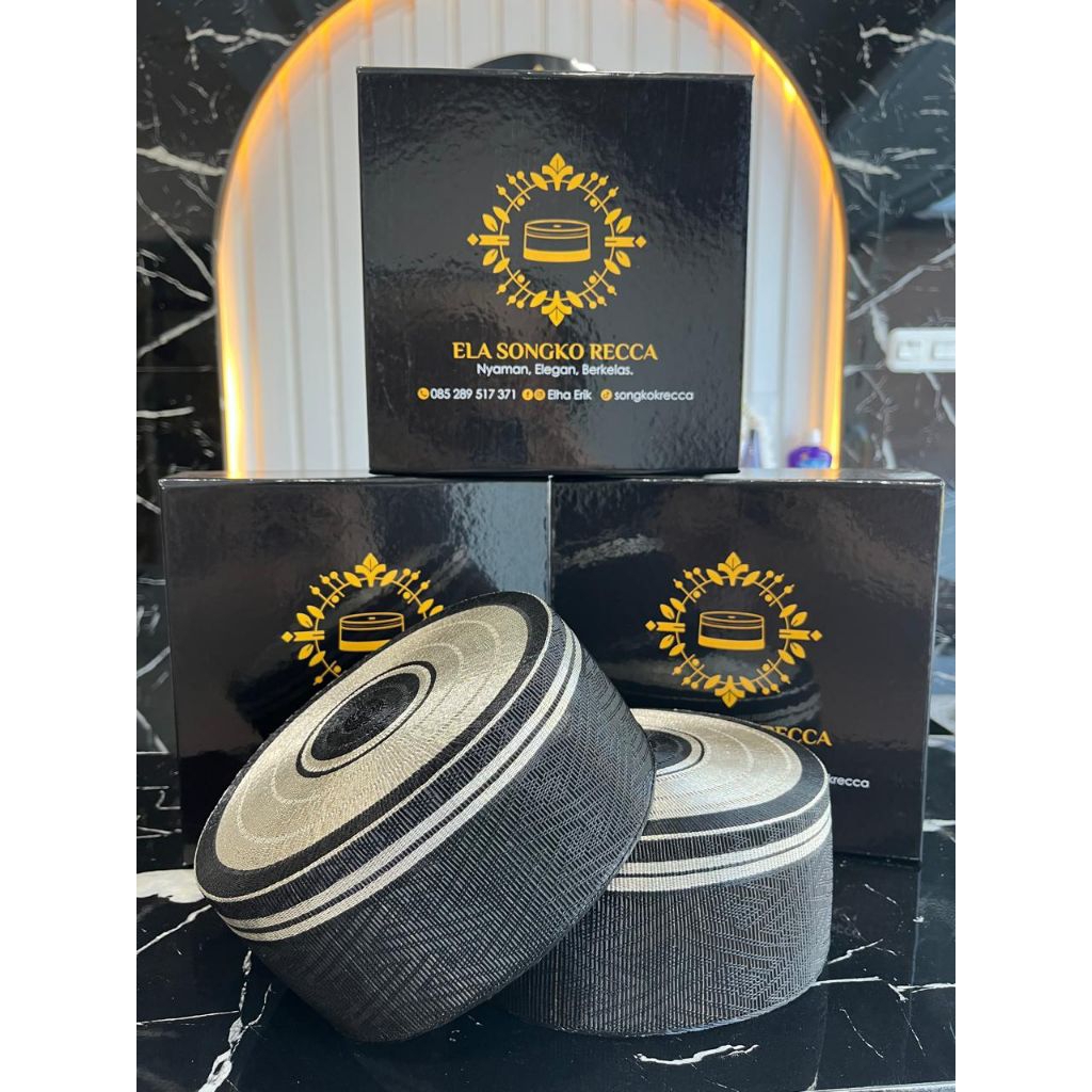 Songkok recca kualitas premium (silver & hitam)