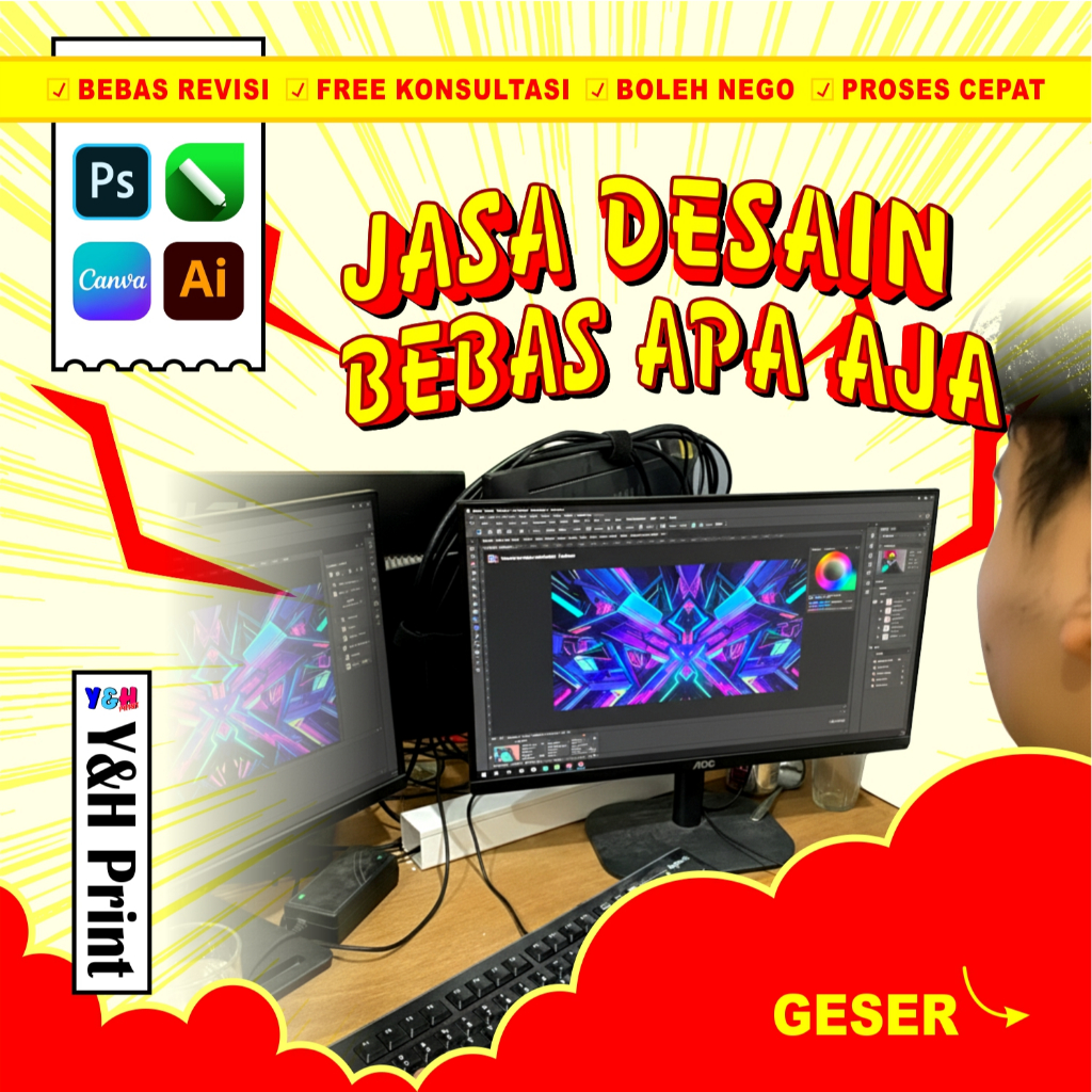 JASA DESAIN LOGO, SPANDUK ,POSTER ,SERTIFIKAT ,BROSUR ,KEMASAN DLL TERMURAH Y&H Print