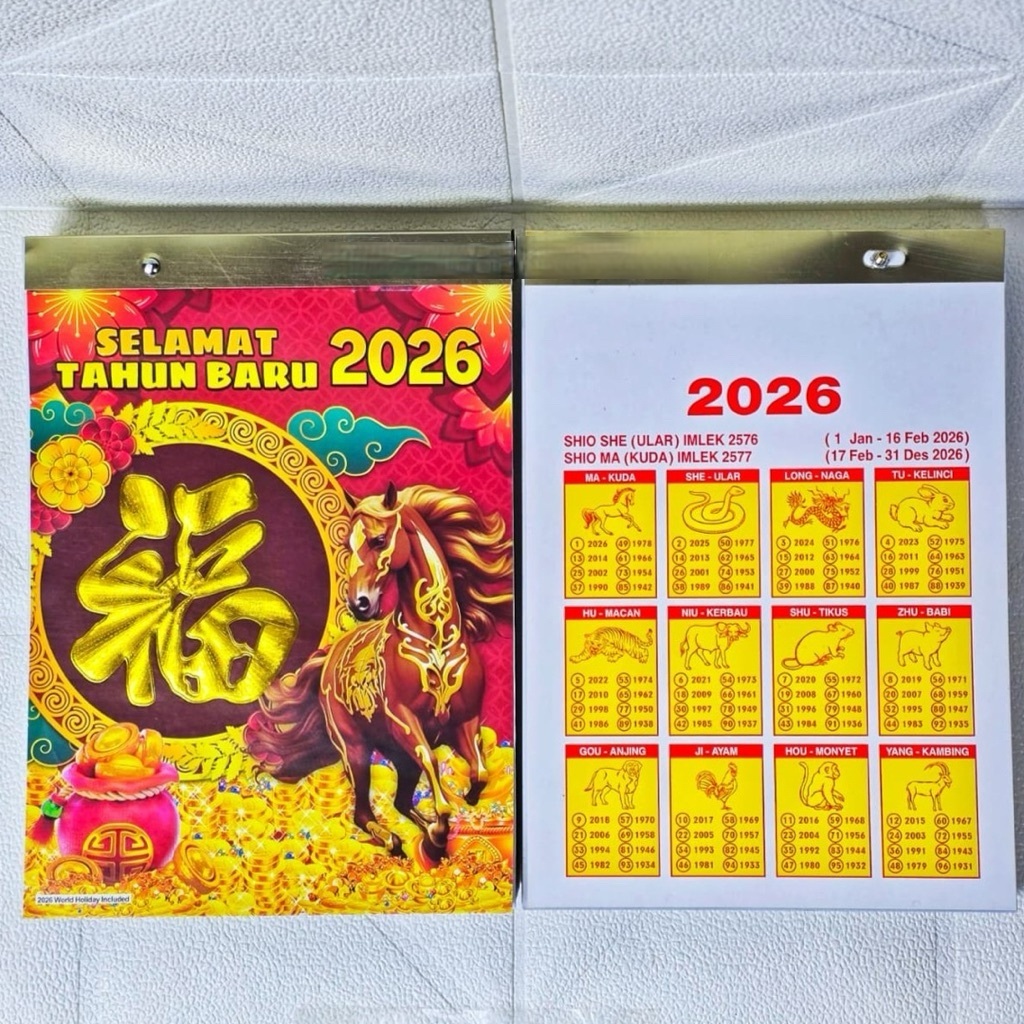 Kalender Harian Sobek Besar 2026 | Kalender Meja Dinding Ukuran Jumbo Lengkap Tanggal Merah