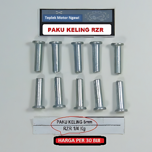 Teplekmotor/30pcs/Paku Keling 6mm/Paku Keling Rzr/Paku Keling Aluminium/Paku Keling Rumah Kopling