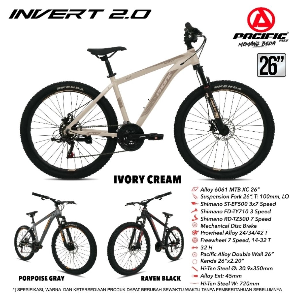Bicycle Mountain/MTB/ Sepeda Gunung Pacific 26 inchi Invert 2.0