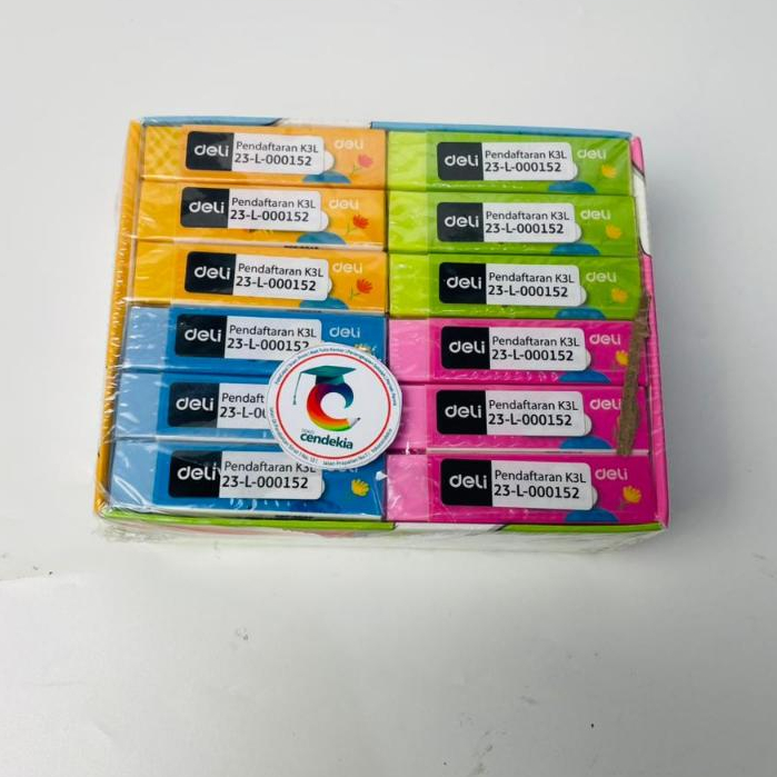 Penghapus Pensil DELI 3045 Warna Warni