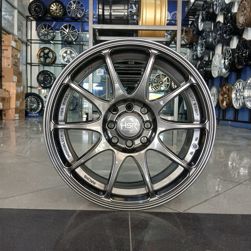 Velg Mobil Suzuki Fronx, Baleno, Swift, Ignis ring 16 INDY  HSR R16X7 H8X100-114,3 ET42 IRIDIUM GREY