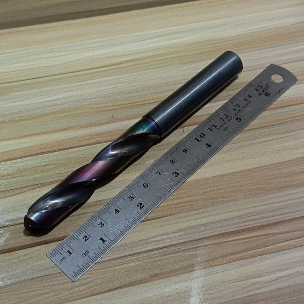 Mata bor carbide 14.3 second drill tembus baja 14.3mm untuk material keras bekas mulus