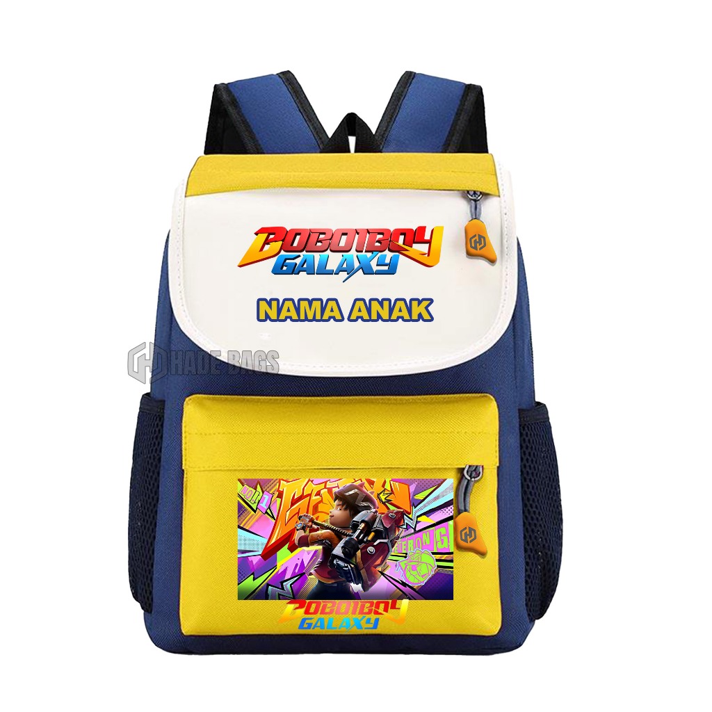 HADE BAGS [FREE NAMA] Tas Ransel Tas Anak Sekolah TK/SD Gambar Kartun Boboboy Galaxy