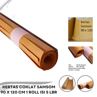 [5LBR] KERTAS SAMPUL COKLAT SAMSON ROLL 90X120 CM KERTAS KRAFT GULUNG