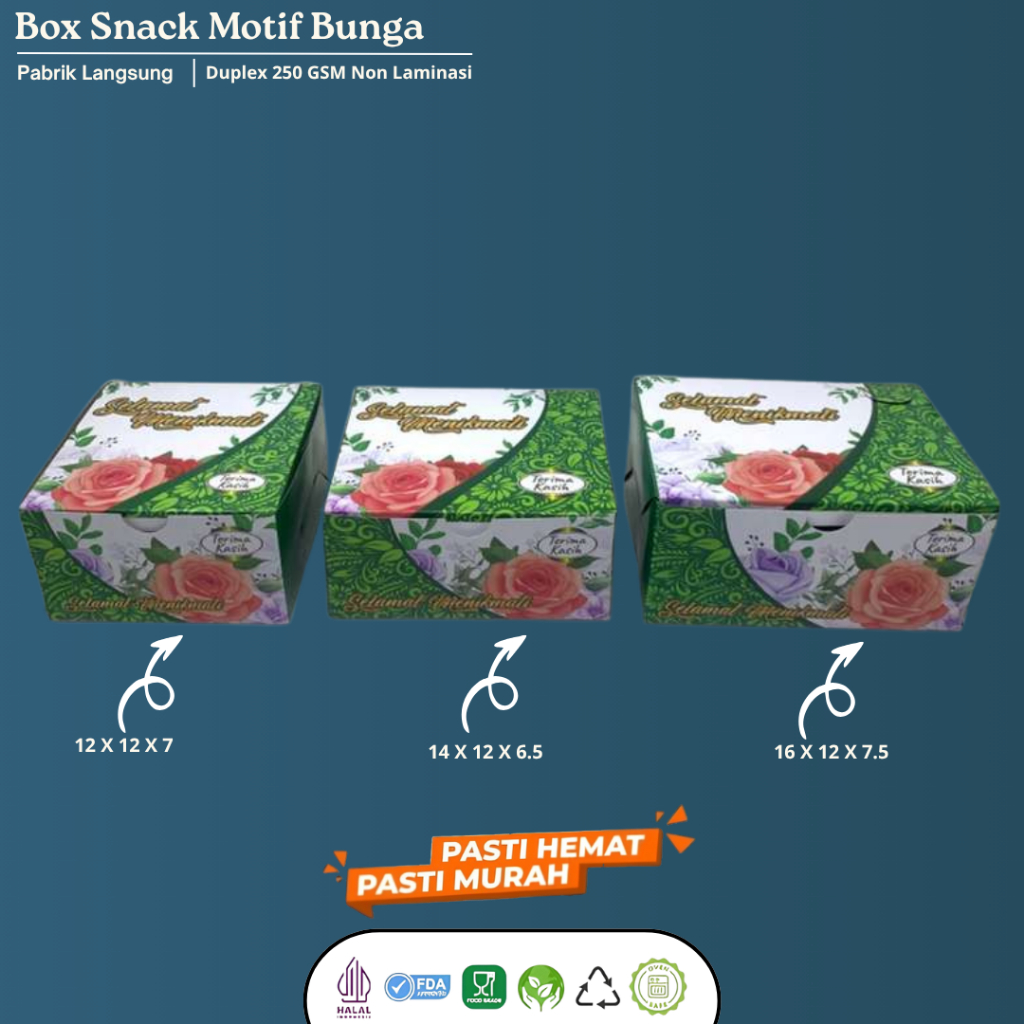 Dus Snack 12x12 Snack Box 12x14 Dus Kue 12x16 Dus Kue Roti Cemilan