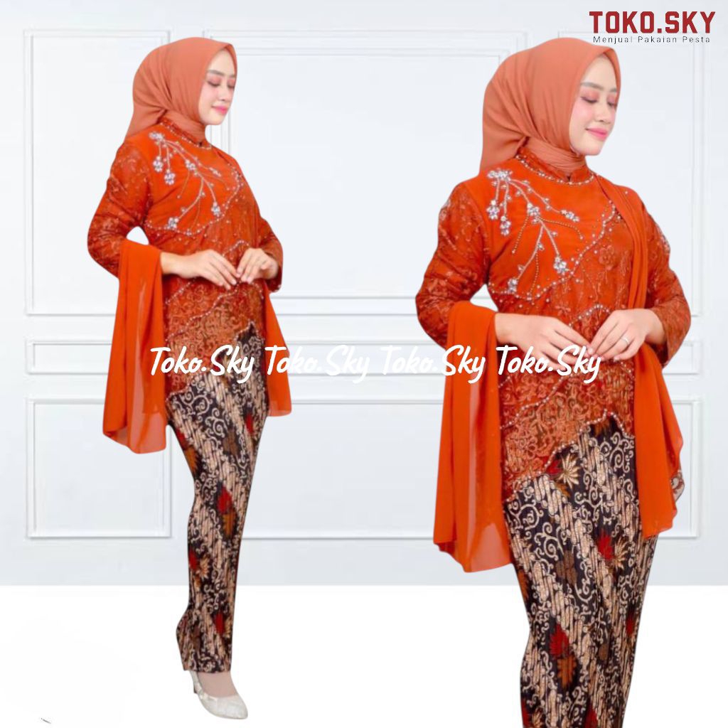 { Toko.Sky } Setelan Kebaya Namira/Setelan Kebaya Wisuda/Grosir_kebaya_tanah_abang/Kebaya Sky