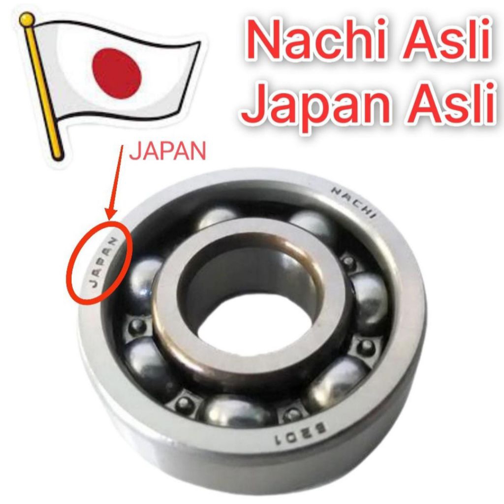 [Nachi Asli] Bearing 6201 Lahar Laher laker Roda Depan Vario matic Honda Scoopy Beat Made In Japanm