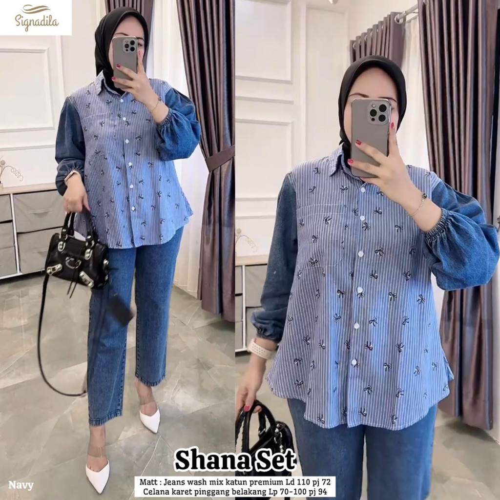 SHAFA/SHANA/IVANKA/DAZIA SETELAN JEANS WANITA ORI SIGNADILA