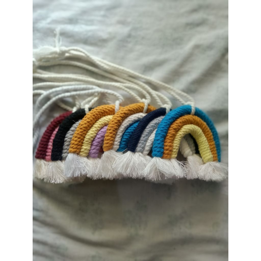 Macrame Rainbow Ganci Rainbow Macrame Gantungan Tas Macrame