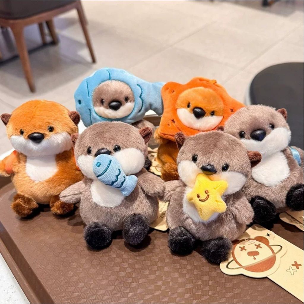 Boneka Otter Gemoy Lucu Bisa Getar Gantungan Tas Ransel Kunci Remote