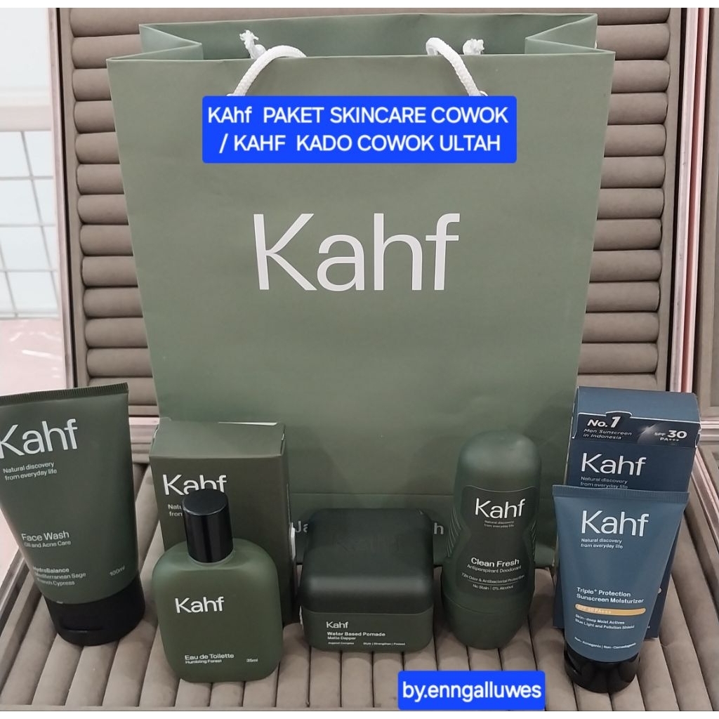 KAHF SKINCARE COWOK/KADO COWOK PAKET KAHF COWOK/KAHF PAKET 5 IN 1
