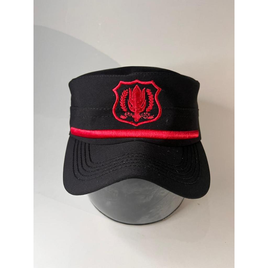 TOPI SATPAM KOMANDO MERAH | TOPI KOMANDO SATPAM PREMIUM