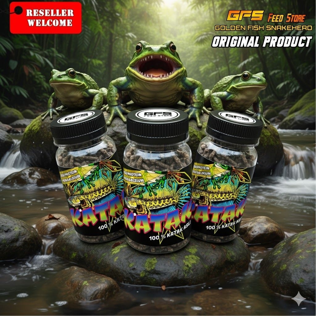 Pelet Katak Sawah Katak Giling Pakan Channa Auranti Maru Original