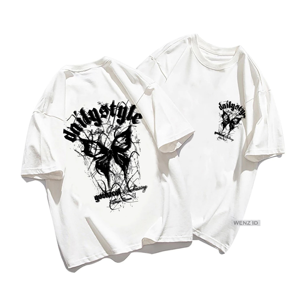 "T-Shirt Butterfly Metal Korean Style | Kaos Wanita Kekinian Lengan Pendek | Daily Look Trendy Aesth