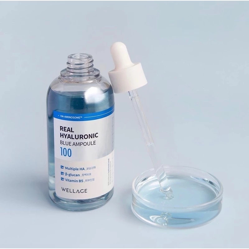 WELLAGE Real Hyaluronic Blue Ampoule 100ml 100% Original