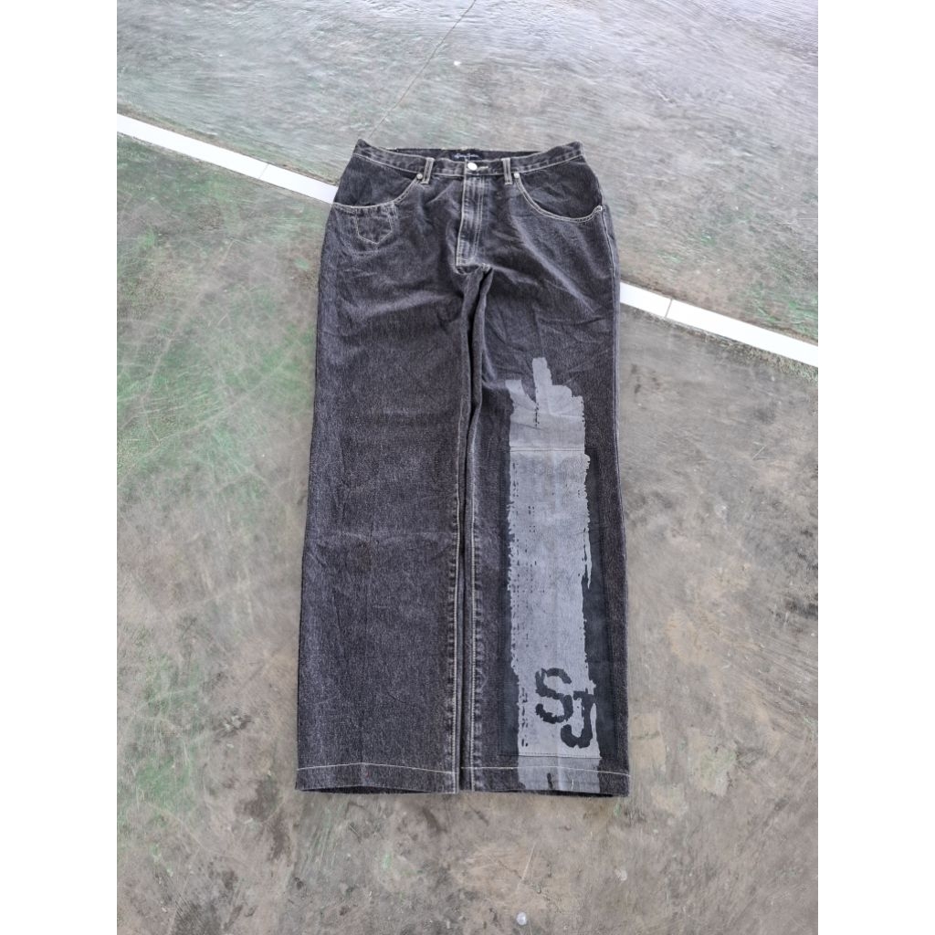 Sean jhon y2k hiphop baggy double knee art jeans