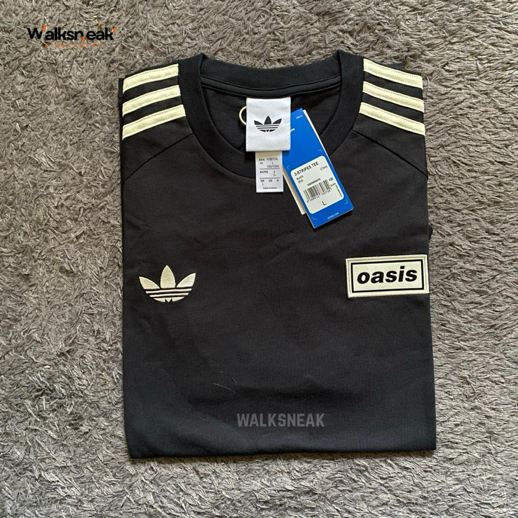 ADIDAS x OASIS 3 STRIPES T-SHIRT BLACK
