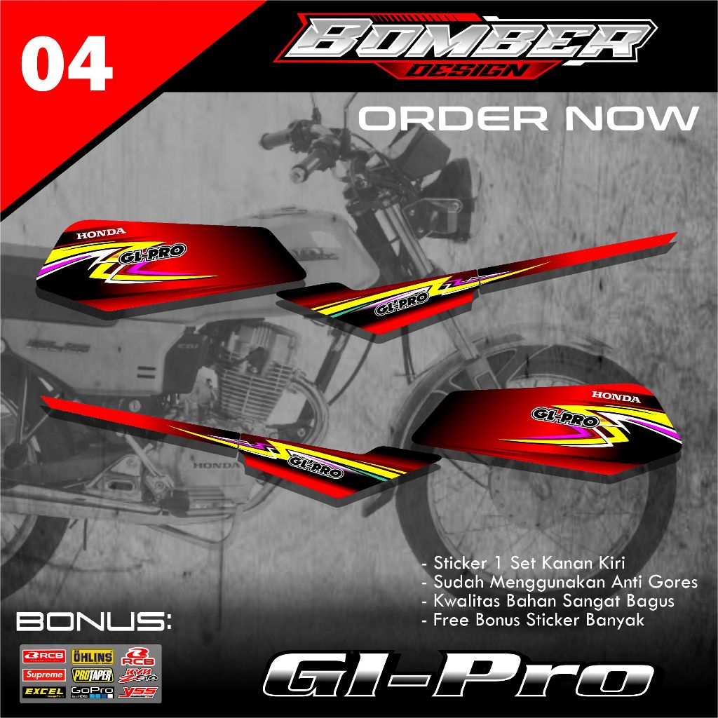 HOLOGRAM STRIPING STICKER VARIASI GL / STIKER GL MAX / STRIPING GL DESAIN MINIMALIS KEREN BMB.04