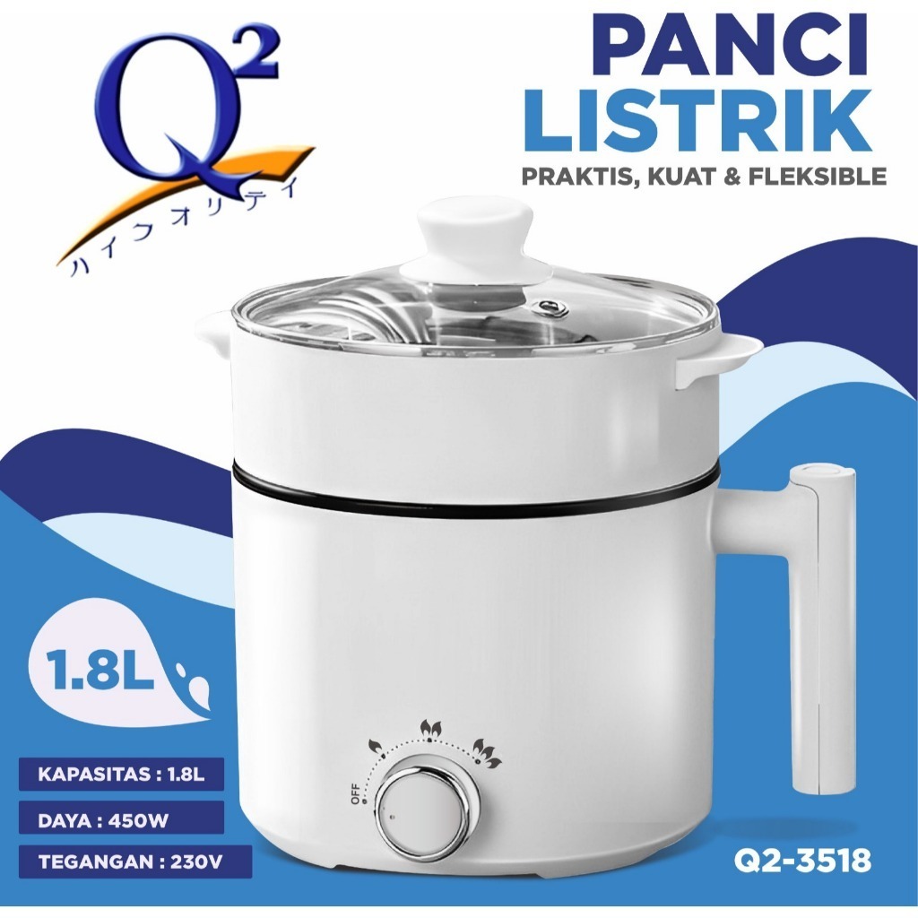 Wajan Listrik Panci Listrik Goreng Rebus Kukus 3in1 Q2 3518