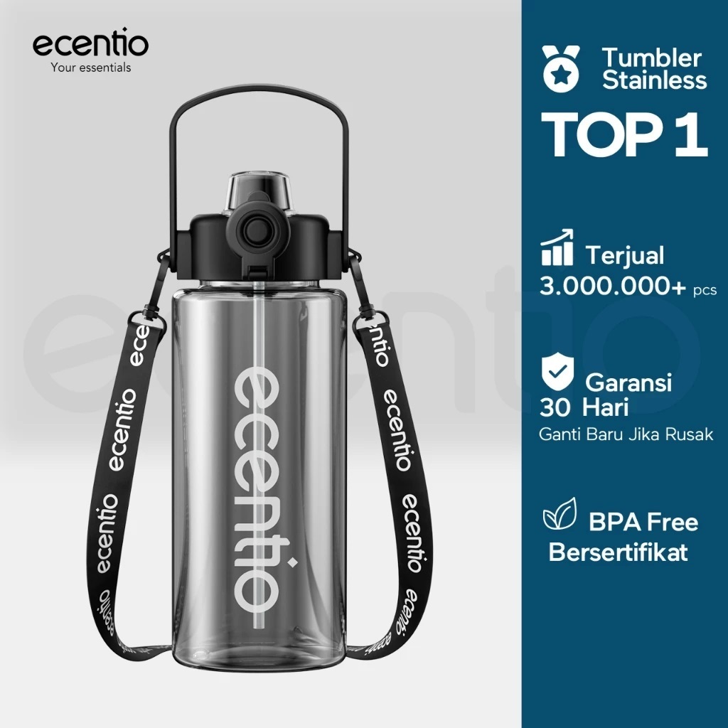 ecentio botol plastik 1100ml botol minum besar botol minum olahraga sport botol minum anak cowok