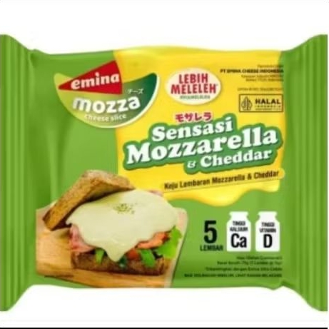 Keju Emina Mozarella Slice Lembaran isi 5pcs 75gr