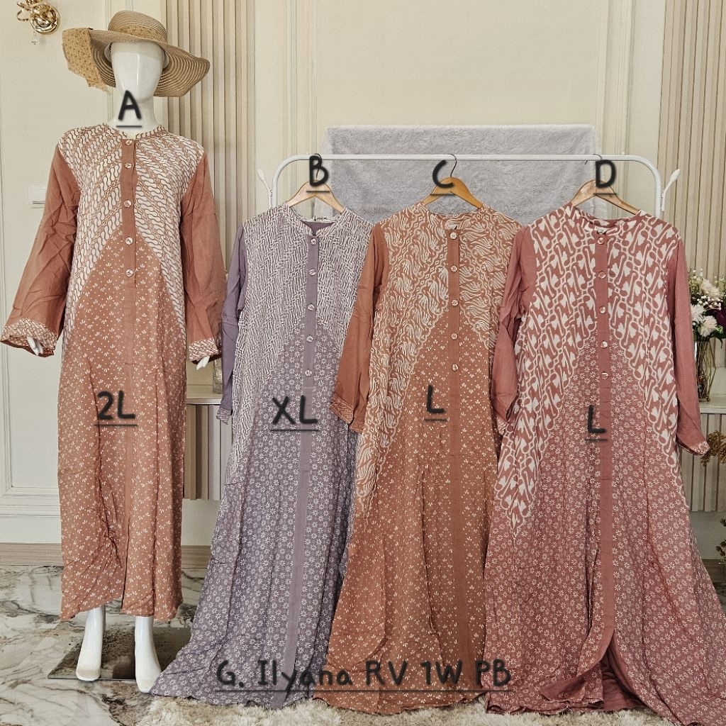 Gamis Batik Luza (G. Ilyana RV 1W PB) Batik Pekalongan