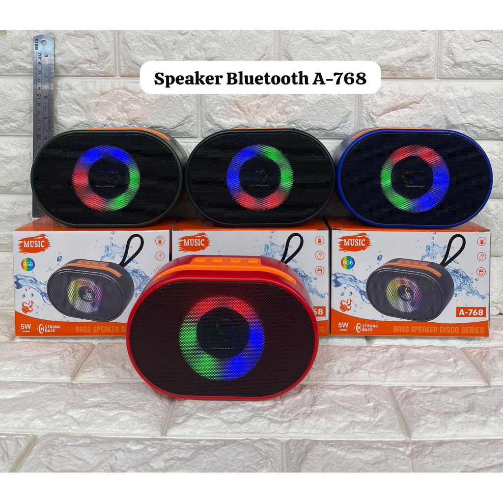 Speaker Bluetooth Audio Portable A-768 Wireless Speaker RGB Light Portable Extra Bass