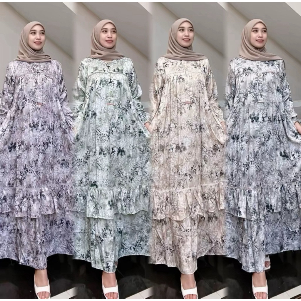 Midi dress salvina ys motif  terbaru