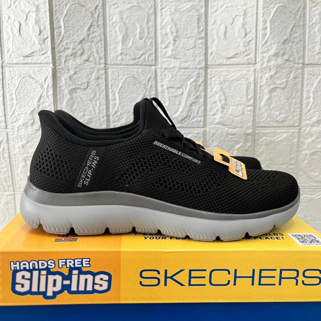 2 VARIASI WARNA SEPATU SKECHERS PRIA SKECHERS SUMMITS PERFO 232939 BLACK CHARCOAL & NAVY GRAY SPORTY