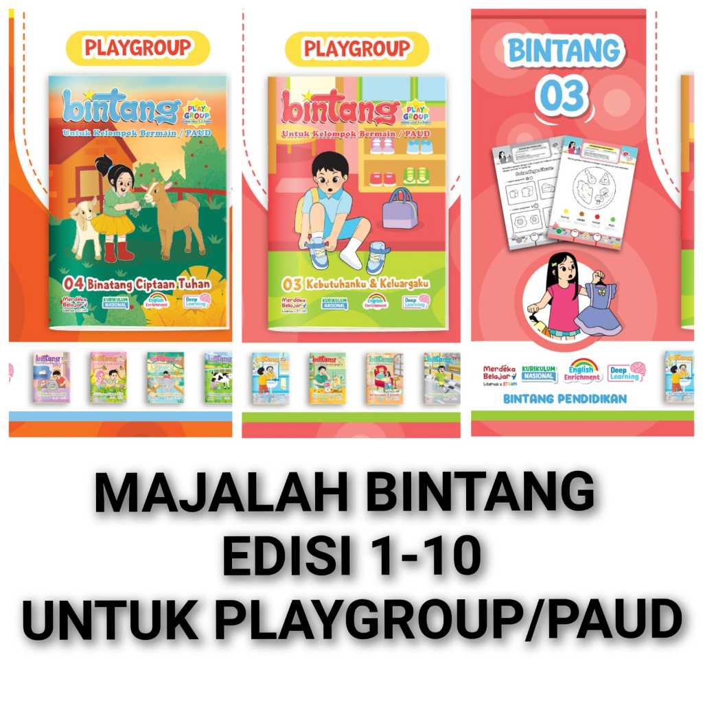 MAJALAH BINTANG EDISI 1-10 UNTUK PLAYGROUP/PAUD