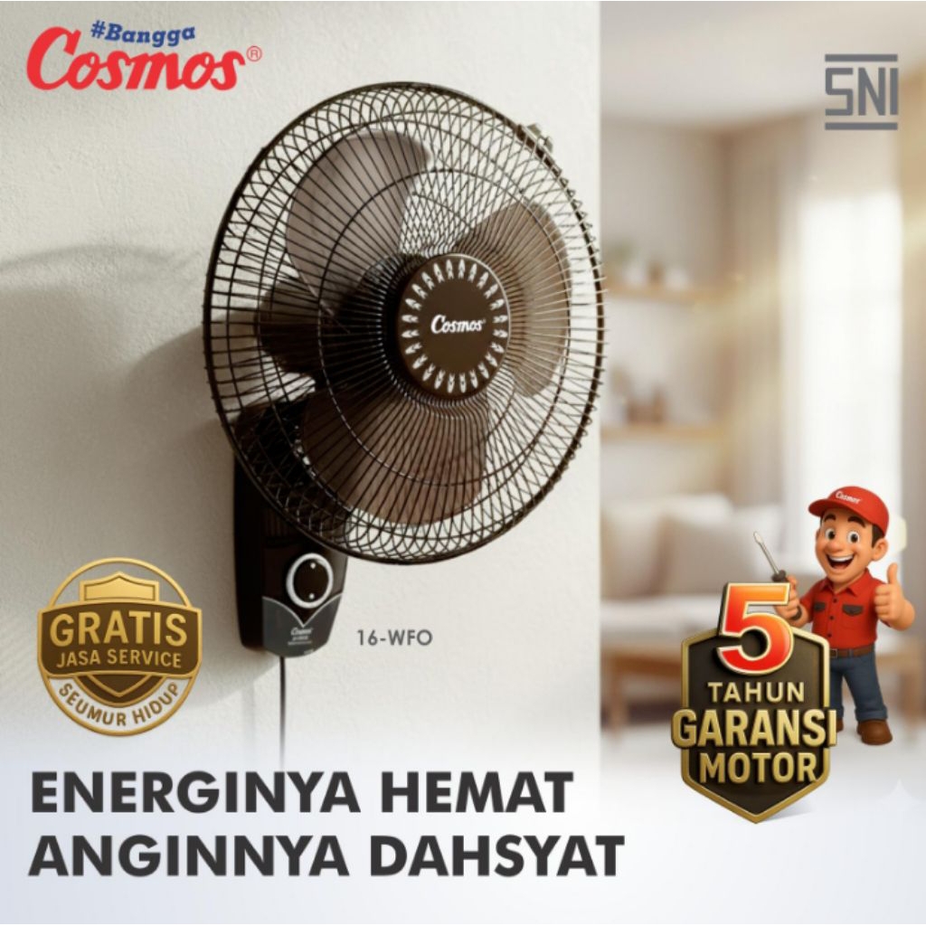 Kipas Angin Dinding COSMOS 16-WFO | Kipas Tembok Cosmos | Kipas Angin Tempel Dinding Cosmos | Wall F