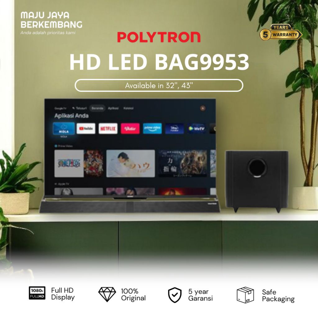 POLYTRON PLD43BAG9953 / PLD 43BAG9953 ANDROID TV with SOUNDBAR bag9953