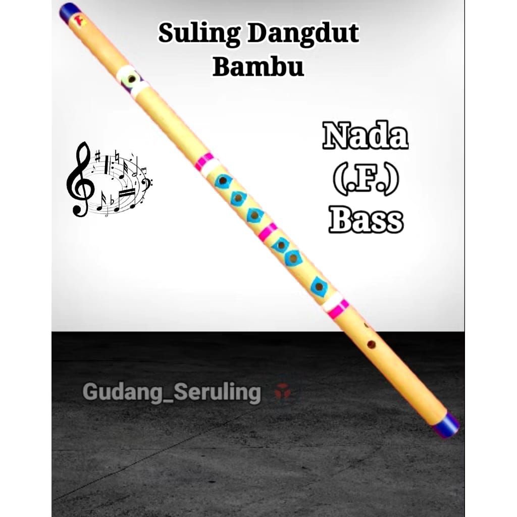 Suling dangdut nada F bas dari bahan bambu tamiang