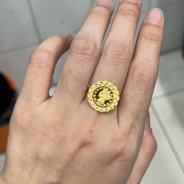cincin koin simple elegant uk 14 adjust emas asli kadar 700