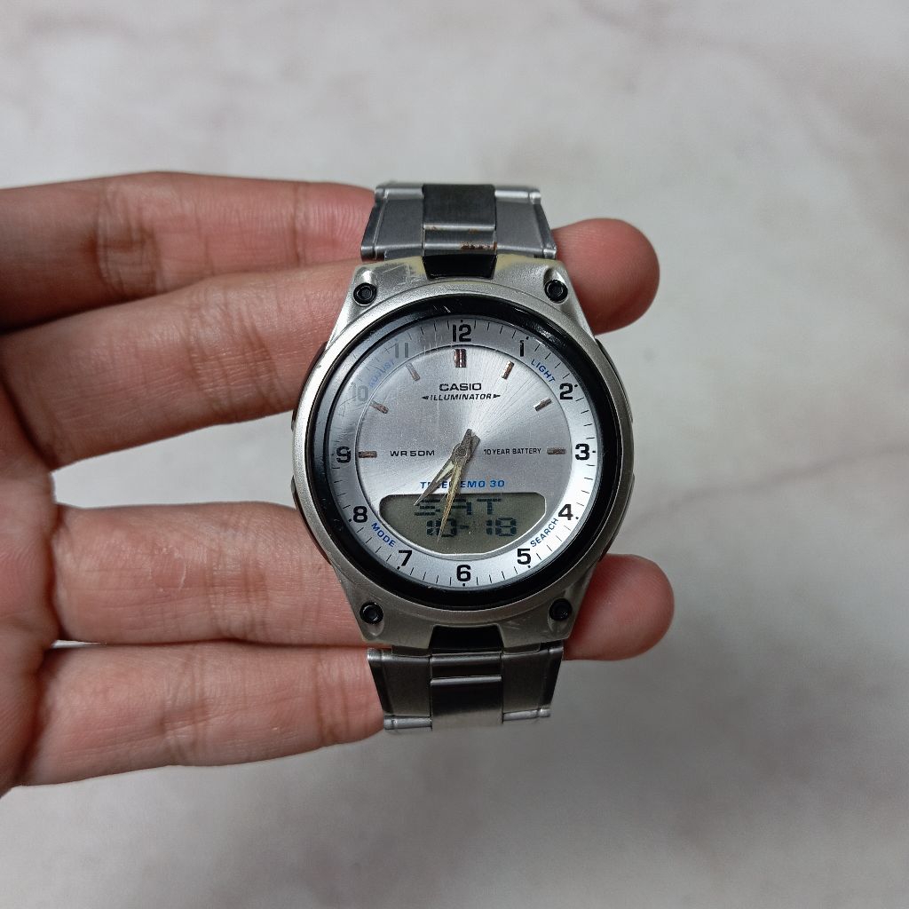 Jam Tangan Casio AW 80 Telememo 30 Pria Wanita Second Bekas