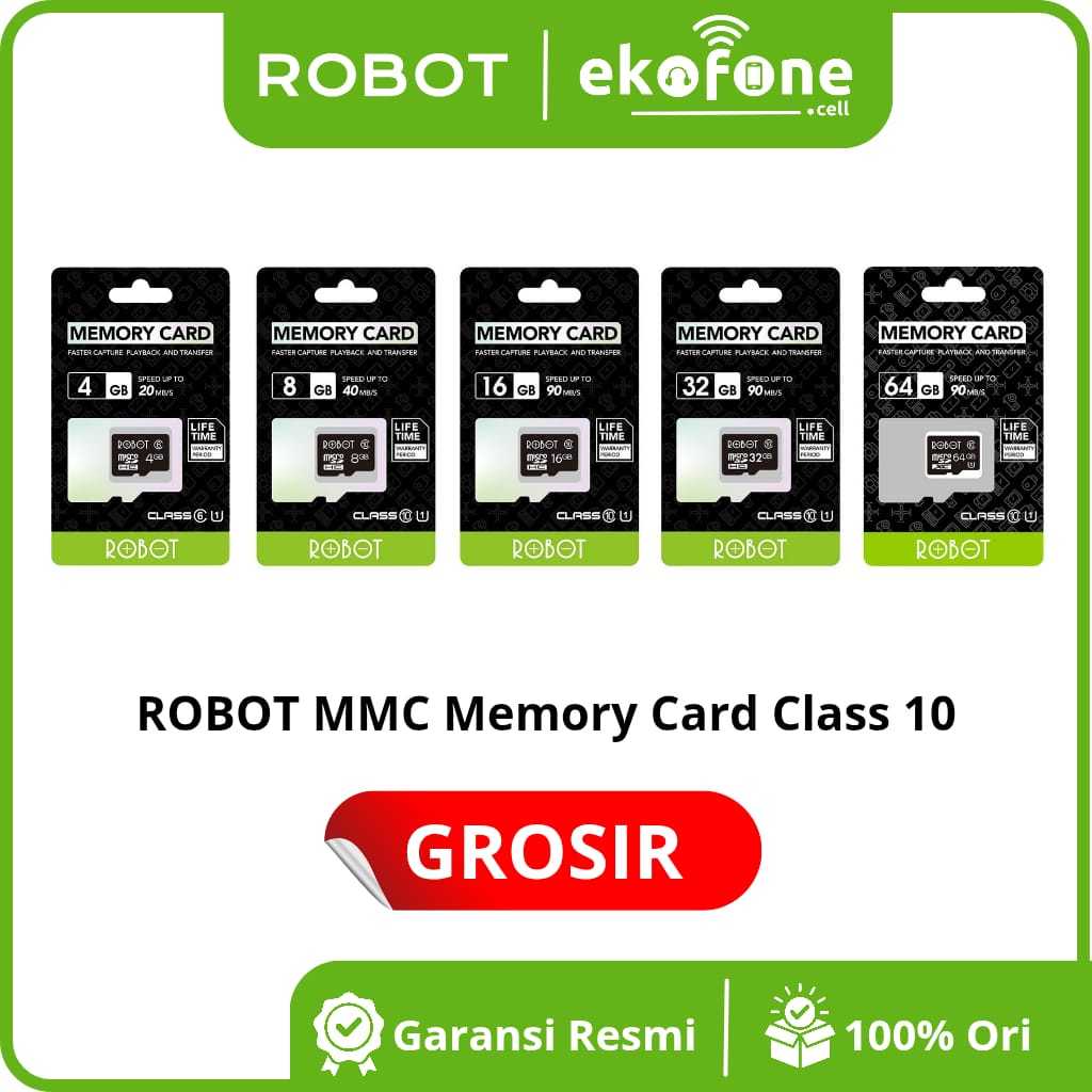 ROBOT MMC/Memory Card/Micro SD Original Robot 4gb/8gb/16gb/32gb