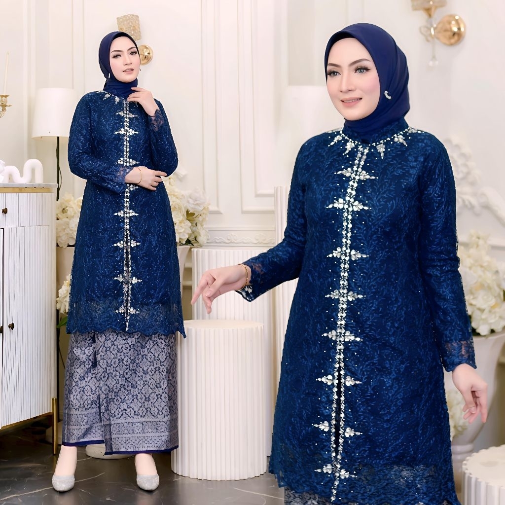 Kebaya kondangan Alina tille payet / kebaya jumbo XXL / kebaya wisuda / kebaya modern aesthetic terb