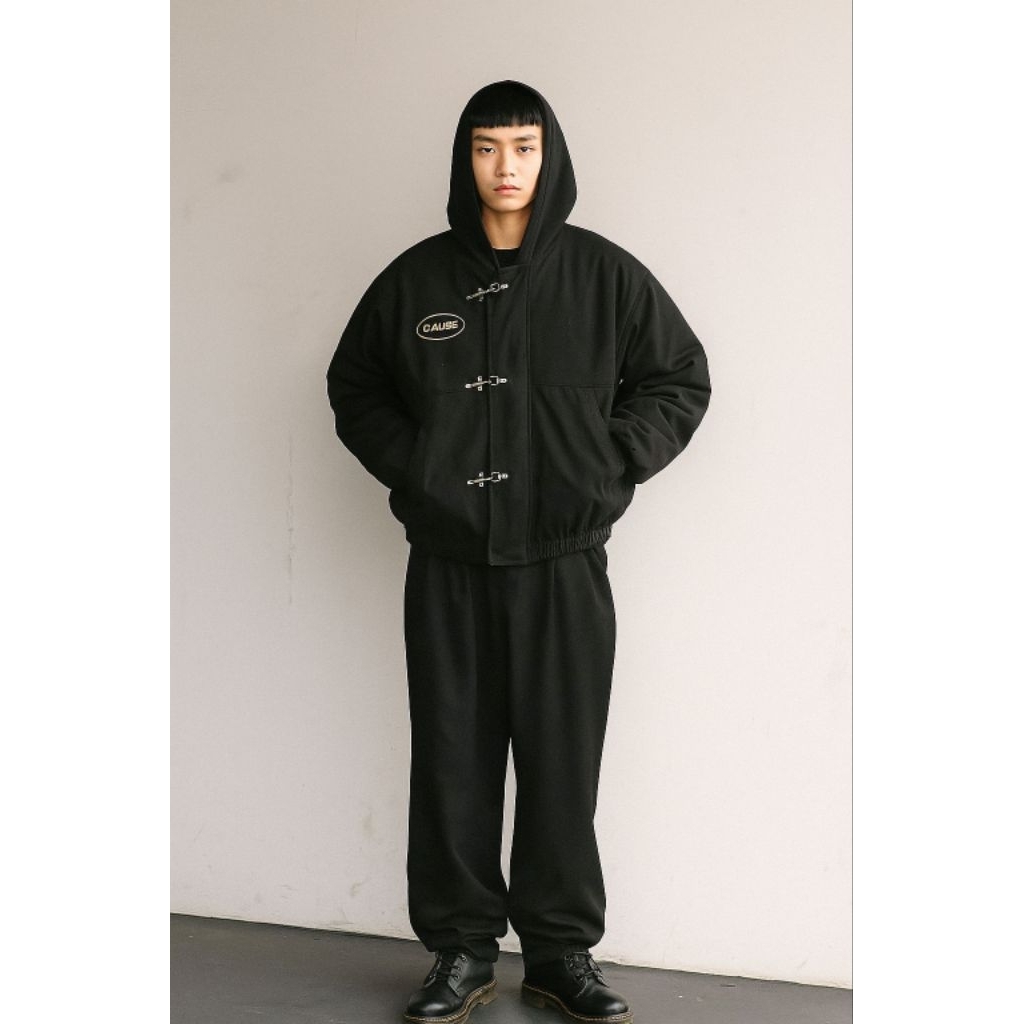 Cause Alter Fireman Claps Hoodie Zipper Canvas Black
