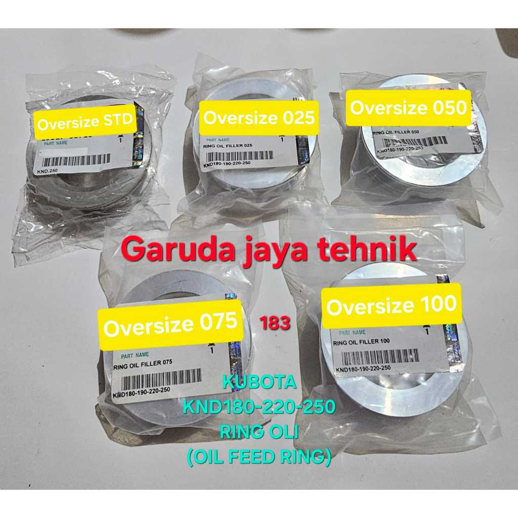 mesin kubota KND180 KND220 KND250 ring oli KND180 KND220 KND250 STD 025 050 075 100 oli feed ring KN