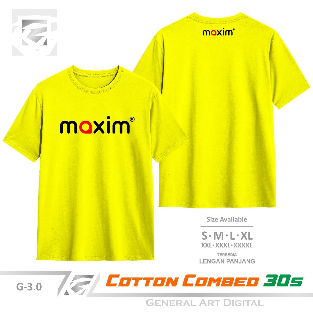 Baju Kaos MAXIM T-Shirt Pria Wanita kaos Ekspedisi Premium 100% Katun