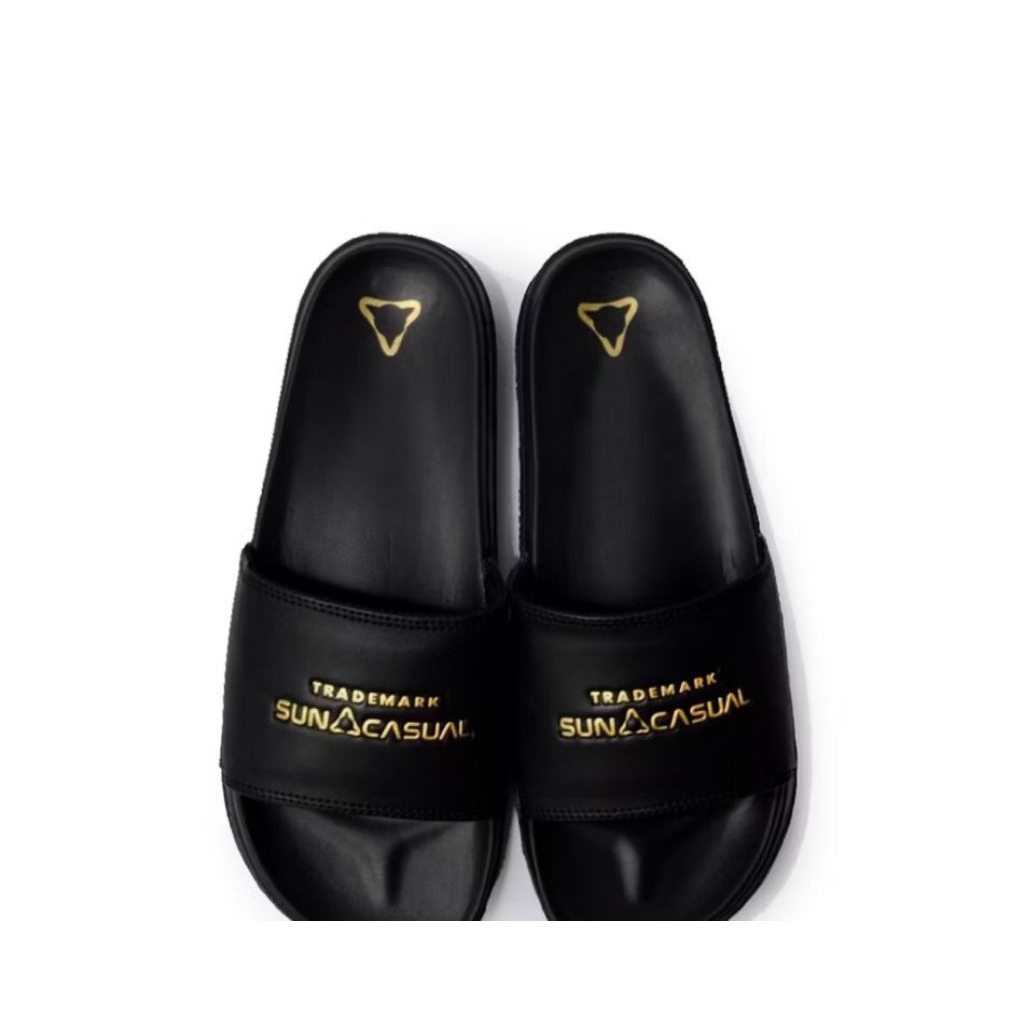 Sun Casual - Proto Black / Gold | Slippers Slide | Sandal Pria