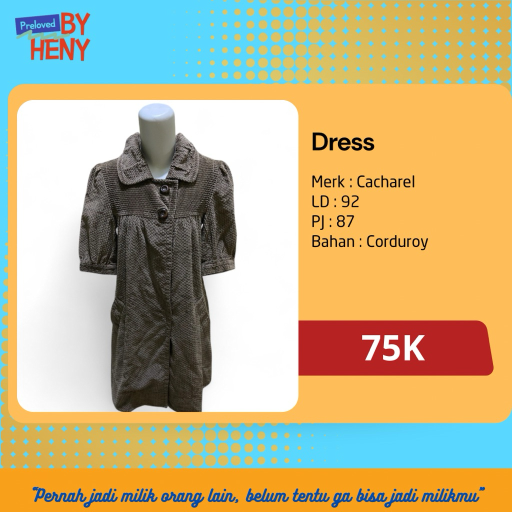 P L midi dress corduroy Cacharel