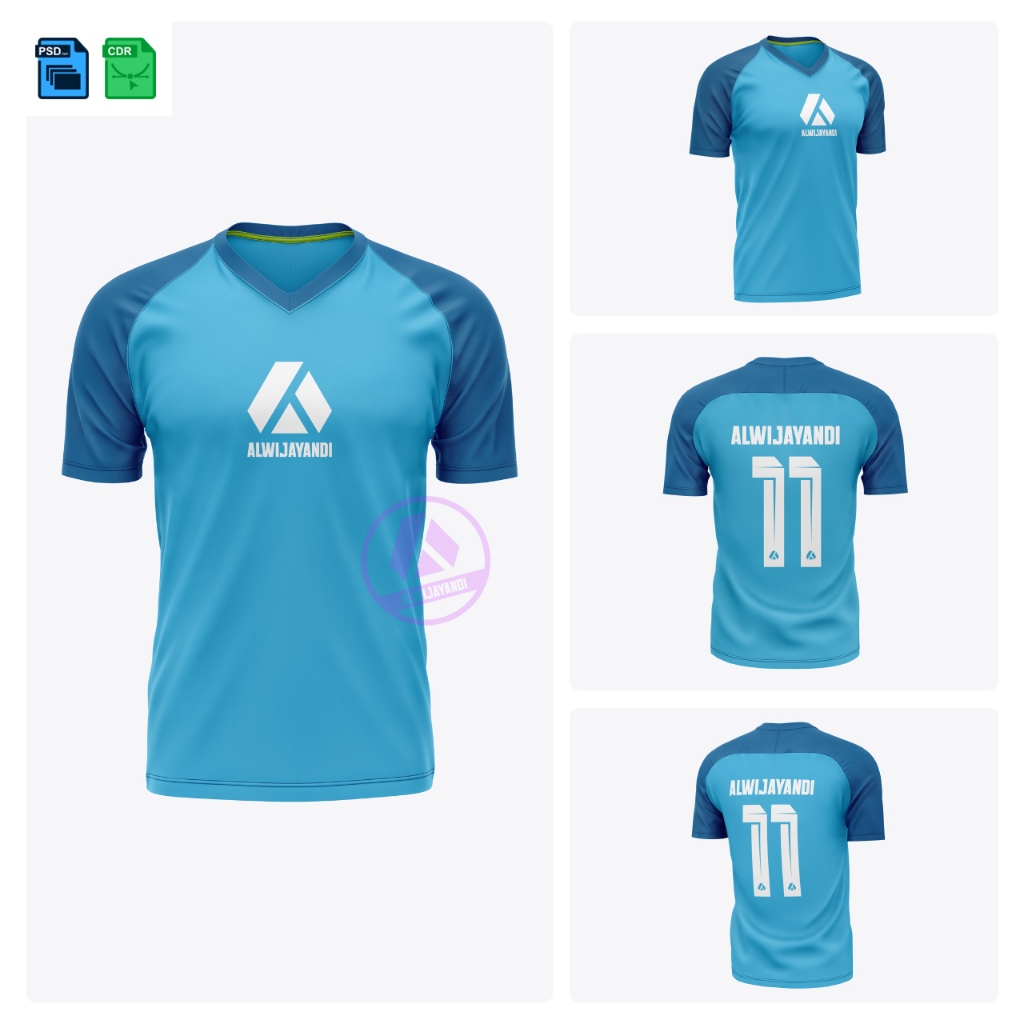 MOCKUP JERSEY VNECK PENDEK RAGLAN // PS CDR