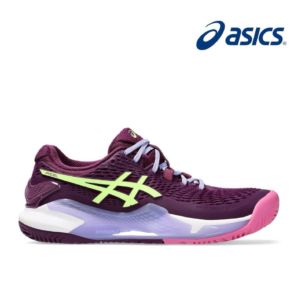 Sepatu Tenis Padel Wanita Asics Gel Resolution 9 Deep Mauve / Lime Green