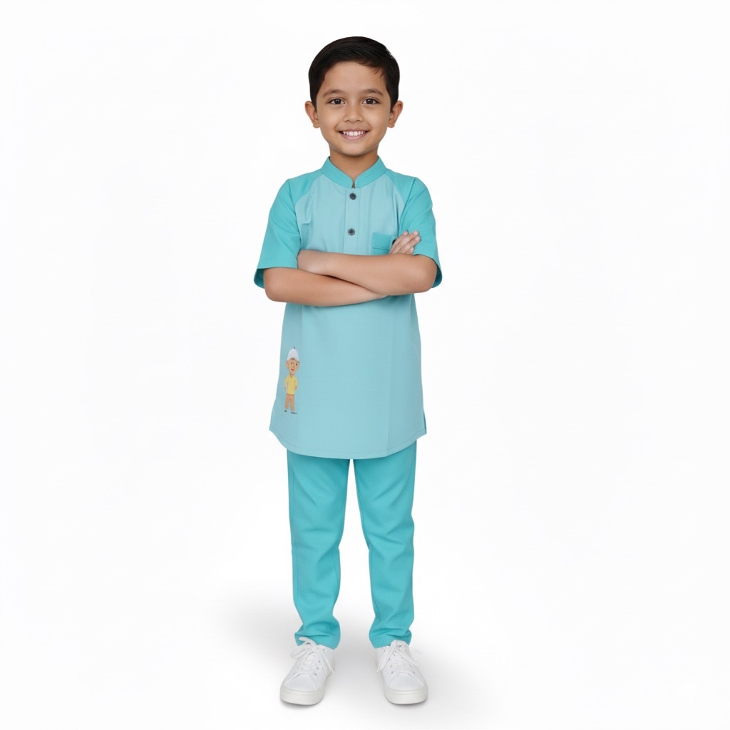 Elvano - Setelan Koko Anak Baju Koko Karakter Upin Ipin Anak Laki Laki usia 1-13 tahun Terlaris