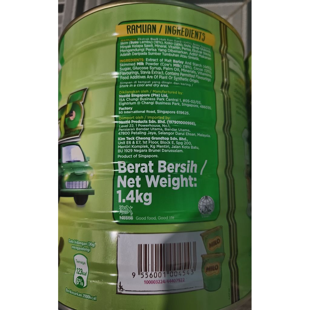 Milo kaleng 1,4 kg malaysia