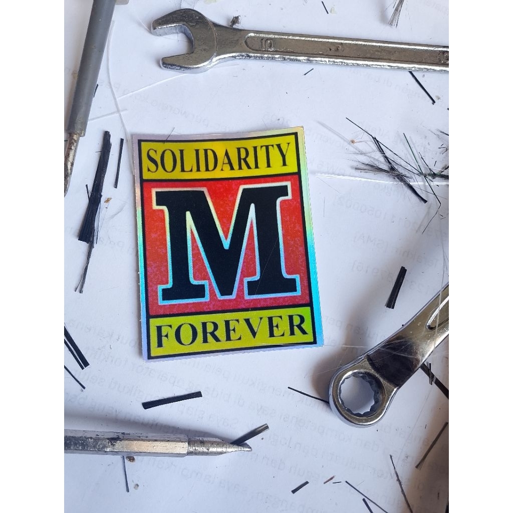 EKSLUSIF STIKER VINYL HOLOGRAM LOGO TEKNIK MESIN/ M SOLVER DAN TERLAMINASI